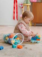 Set van 100 bouwstenen van plastic meerkleurig