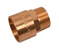 Kirchhoff Overgangsnippel van rood messing, blank, 28 mm x 1"ET, 1 socket (4243g) - 989085017