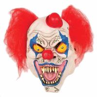 Horror clown verkleedmasker met hoedje - latex - gezicht masker - Halloween - thumbnail