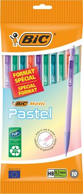 BicMatic pastel vulpotlood, blister van 10 stuks, assorti