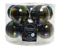 Kerstbal glas d6cm zwart iris 10st - KSD - thumbnail