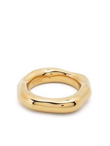 Jil Sander engraved-logo band ring - Or