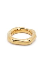 Jil Sander engraved-logo band ring - Or - thumbnail