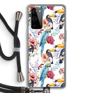Bloemen tukan: OnePlus 9 Pro Transparant Hoesje met koord