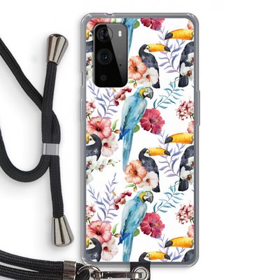 Bloemen tukan: OnePlus 9 Pro Transparant Hoesje met koord