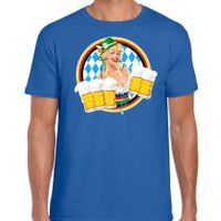 Oktoberfest verkleed t-shirt voor heren - Duits bierfeest kostuum/kleding - blauw - thumbnail