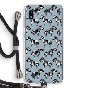 Zebra: Samsung Galaxy A10 Transparant Hoesje met koord