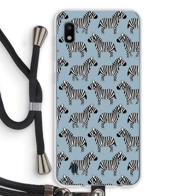 Zebra: Samsung Galaxy A10 Transparant Hoesje met koord