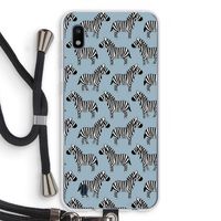 Zebra: Samsung Galaxy A10 Transparant Hoesje met koord