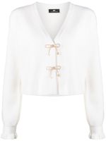 Elisabetta Franchi cardigan strassé à détail de nœud - Tons neutres