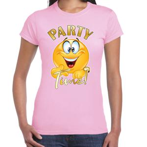 Bellatio Decorations Foute party t-shirt voor dames - Party Time - lichtroze - carnaval/themafeest 2XL  -