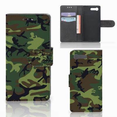Sony Xperia X Compact | Telefoon Hoesje | Army Dark | Portemonnee hoesje