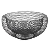 fruitschaal - zwart - metaal - 26 x 13 cm - rond - fruitmand