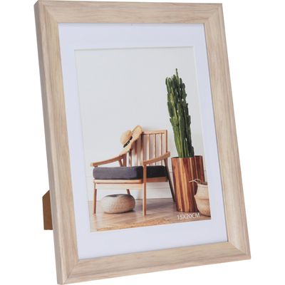 Kunststof fotolijst hout look geschikt voor een foto van 15 x 20 cm