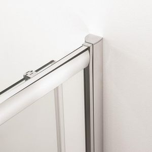 Crosswater Kai douchecabine 90x90x190cm met 2 schuifdeuren 6mm helder veiligheidsglas aluminium zilver KLCESC0900