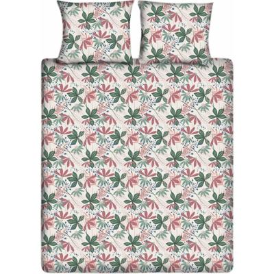 Ten Cate Katoenen Tweepersoons Dekbedovertrek Flower Vibes 200x200/220 cm Groen/Roze