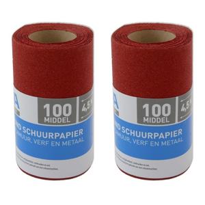 Schuurpapier - 2x Rol - P100 - 110mm x 4,5m - Middelgrof