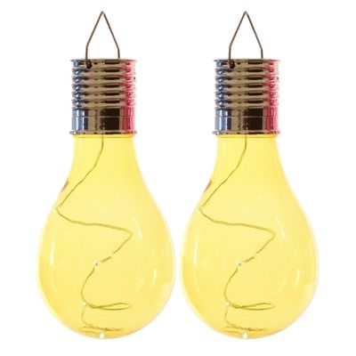 Lumineo solar tuin 8x stuks LED ophang verlichting/lampjes geel 14 x 8 cm