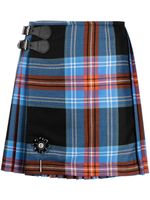 Charles Jeffrey Loverboy minijupe plissée à motif tartan - Bleu