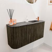 Toiletmeubel Mondiaz Joya Dlux | 81.6 cm | Meubelkleur Shadow | Faye wastafel Sombra Wasbak Rechts | 1 kraangat