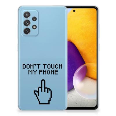 Samsung Galaxy A72 Silicone-hoesje Finger Don't Touch My Phone Samsung Galaxy A72 Silicone-hoesje Finger Don't Touch My Phone