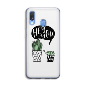 Hey you cactus: Samsung Galaxy A40 Transparant Hoesje