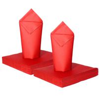 Feest servetten - 80x - rood - 3 laags - 33 x 33 cm - thumbnail