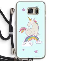 Regenboog eenhoorn: Samsung Galaxy S7 Transparant Hoesje met koord