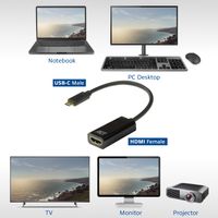 ACT AC7310 video kabel adapter 0,15 m USB Type-C HDMI Type A (Standaard) Zwart - thumbnail