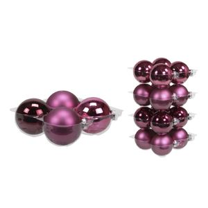 20x stuks glazen kerstballen cherry roze (heather) 8 en 10 cm mat/glans