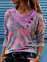 Ombre Casual Cross Neck Top - thumbnail