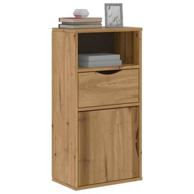 Bijzetkast met lade 40x24x79 cm massief grenenhout