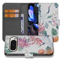 Portemonnee Hoesje Google Pixel 10 | 10 Pro Bird Flowers Print | Portemonnee hoesje