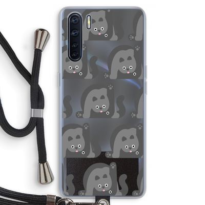 Cats: Oppo A91 Transparant Hoesje met koord