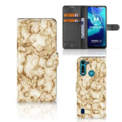 Motorola G8 Power Lite | Bookcase | Marmer Goud