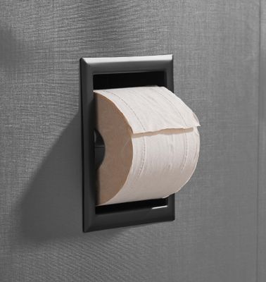 Toilerolhouder SaniClear Nero | Inbouw | Zonder klep | Messing | Vierkant | Zwart mat