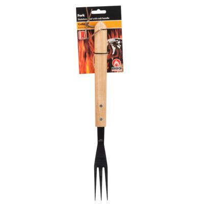 BBQ Collection luxe vleesvork 41 cm eiken/rvs