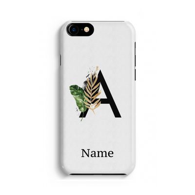 Charcoal Flora: Volledig geprint iPhone SE 2020 Hoesje