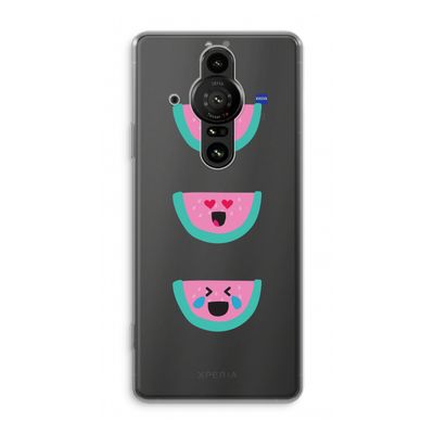 Smiley watermeloen: Sony Xperia Pro-I Transparant Hoesje