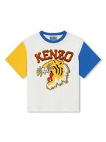 Kenzo Kids t-shirt en coton biologique à logo imprimé - Tons neutres - thumbnail