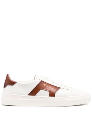 Santoni baskets Double Buckle en cuir - Blanc