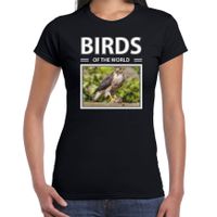 Haviks t-shirt met dieren foto birds of the world zwart voor dames - thumbnail