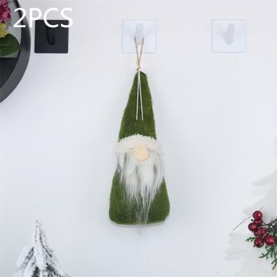 2 stuks CX20213 vierkante Faceless pop kerstboom hanger decoratie (groen)