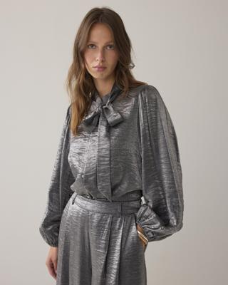 Summum Blouse Metallic Shine 2s3375-12326 Blouse 825 Mid Grey