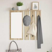 Wandgemonteerde kapstok met plank Sonoma eiken 84 x 10 x 80 cm