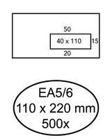 Envelop Hermes EA5/6 110x220mm venster 4x11rechts zelfkl 500