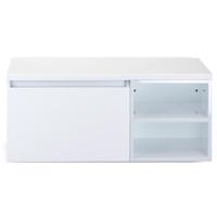 Frozen Badmeubelset 100 cm - Greeplijst in Kleur - Wastafel Regaalkast met Bovenblad Wit Hoogglans