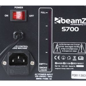 BeamZ S700 rookmachine 700 watt met rookvloeistof