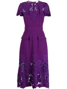 Elie Saab robe mi-longue à fleurs brodées - Violet