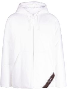 Prada veste matelassée à logo imprimé - Blanc